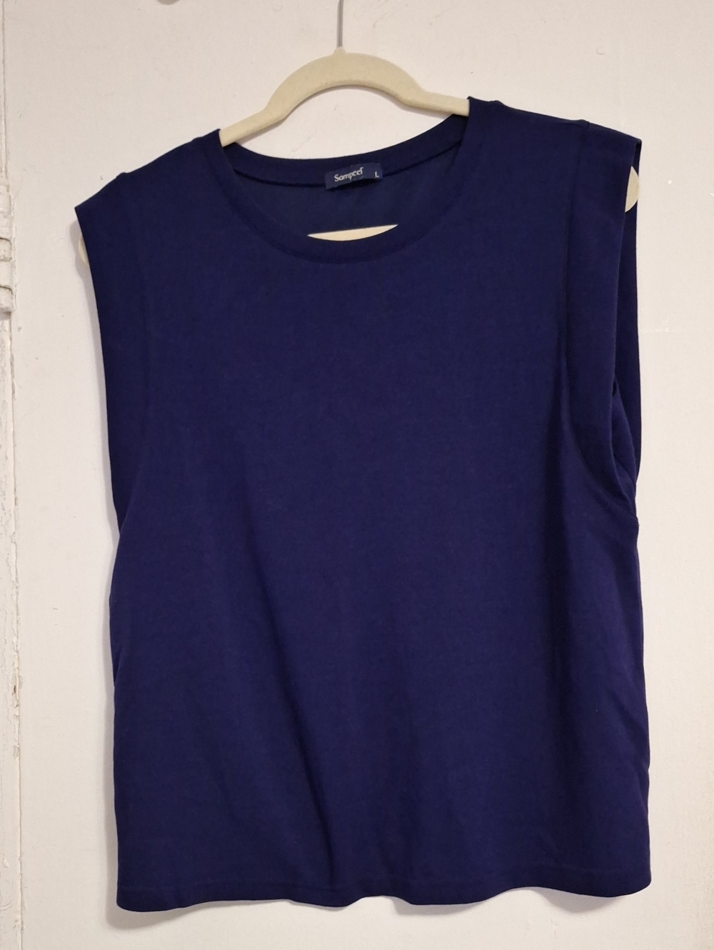 Navy Blue Cap Sleeve Top Shirt